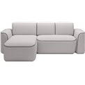 Corner sofa Elume L, sleeping function, Royal 03, Velvetmat 4, bouclé, grey, H88x190x287cm