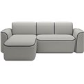 Corner sofa Elume L, sleeping function, Royal 04, Velvetmat 6, bouclé, grey, H88x190x287cm