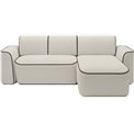 Corner sofa Elume R, sleeping function, Amore 01, Velvetmat 22, bouclé, beige, H88x190x287cm