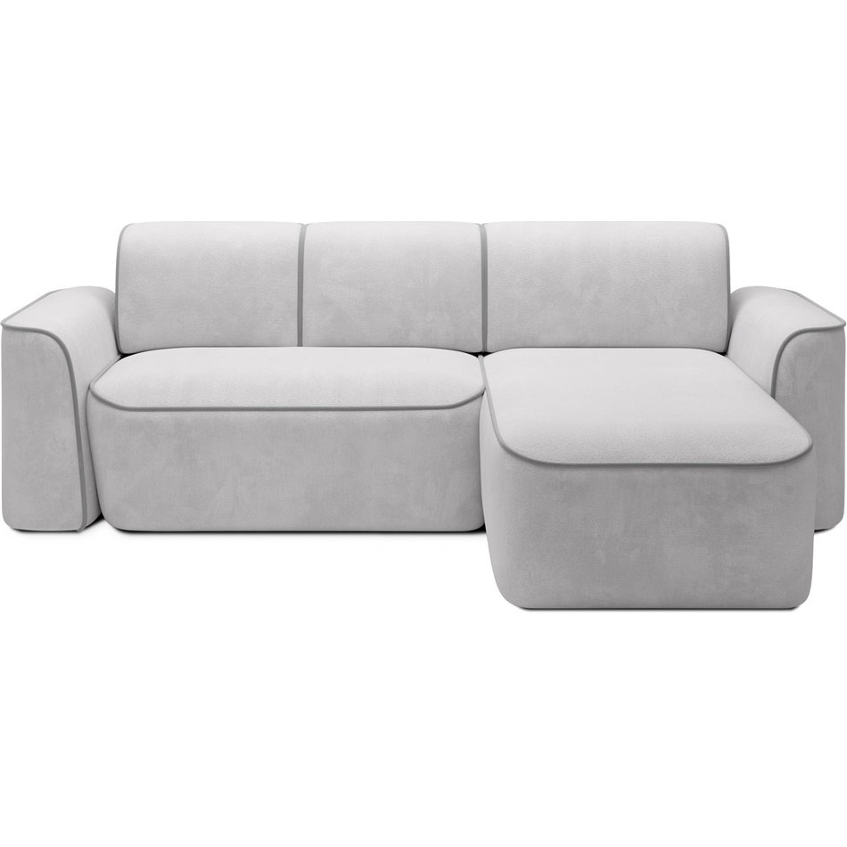 Corner sofa Elume R, sleeping function, Amore 03, Paros 05, bouclé, grey, H88x190x287cm