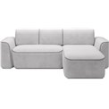 Corner sofa Elume R, sleeping function, Amore 03, Paros 05, bouclé, grey, H88x190x287cm