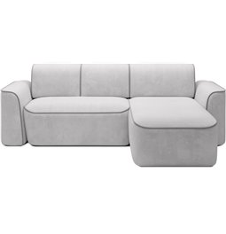 Corner sofa Elume R, sleeping function, Amore 03, Paros 05, bouclé, grey, H88x190x287cm