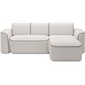 Corner sofa Elume R, sleeping function, Royal 01, Paros 02, bouclé, white, H88x190x287cm