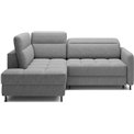 Corner sofa Elbare L, sleeping function, Raquel 04, grey, H100x160x208cm