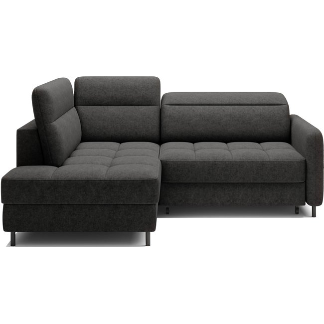 Corner sofa Elbare L, sleeping function, Raquel 05, dark grey, H100x160x208cm