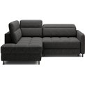 Corner sofa Elbare L, sleeping function, Raquel 05, dark grey, H100x160x208cm