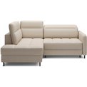Corner sofa Elbare L, sleeping function, Manhattan 18, velvet, beige, H100x160x208cm