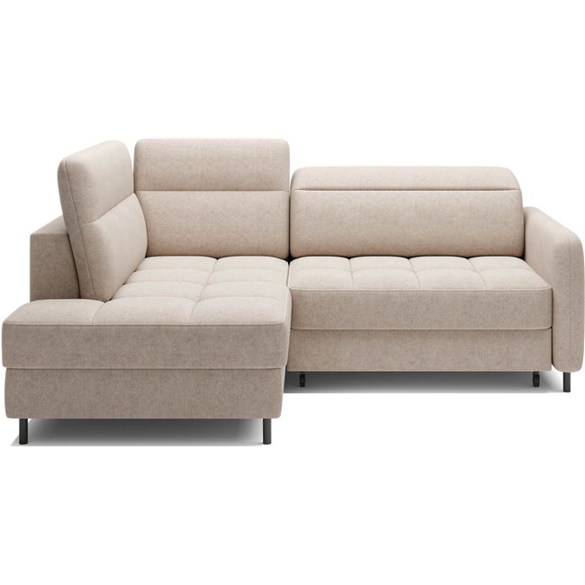 Corner sofa Elbare L, sleeping function, Raquel 18, beige, H100x160x208cm