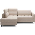 Corner sofa Elbare L, sleeping function, Raquel 18, beige, H100x160x208cm