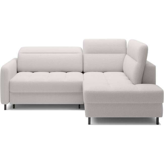 Corner sofa Elbare R, sleeping function, Royal 01, bouclé, white, H100x160x208cm