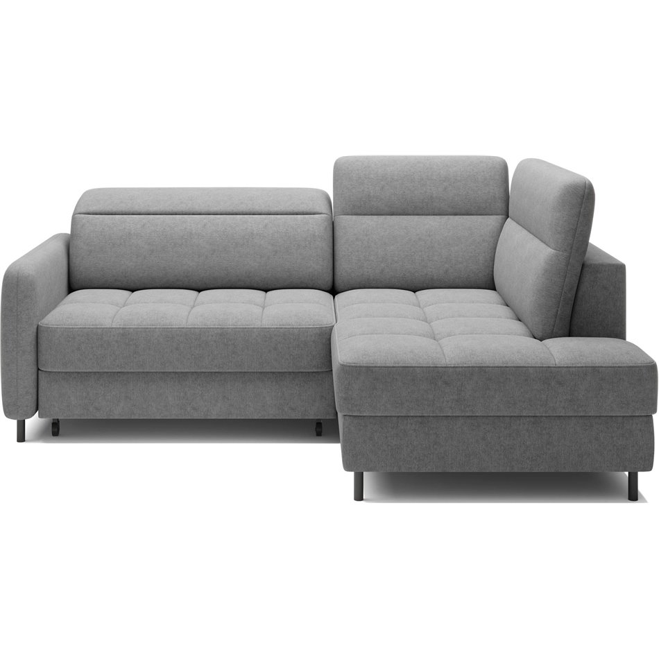 Corner sofa Elbare R, sleeping function, Raquel 04, grey, H100x160x208cm