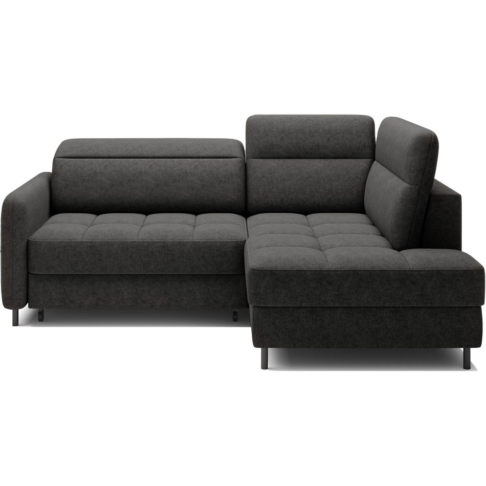 Corner sofa Elbare R, sleeping function, Raquel 05, dark grey, H100x160x208cm