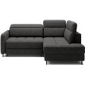Corner sofa Elbare R, sleeping function, Raquel 05, dark grey, H100x160x208cm