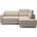 Corner sofa Elbare R, sleeping function, Manhattan 18, velvet, beige, H100x160x208cm