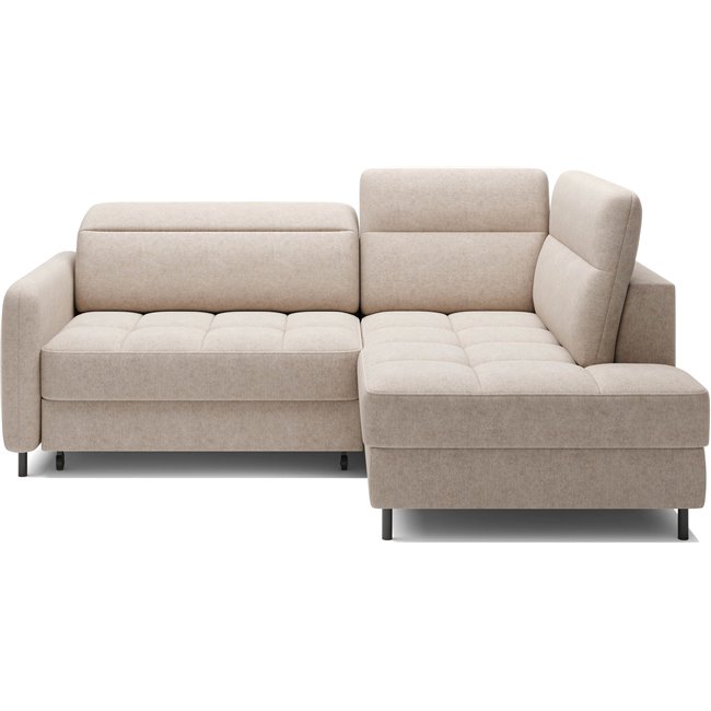 Corner sofa Elbare R, sleeping function, Raquel 18, beige, H100x160x208cm