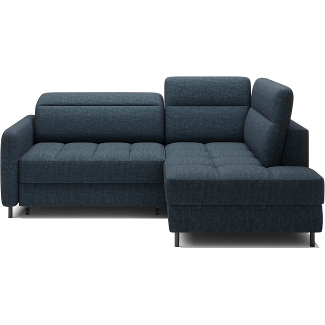 Corner sofa Elbare R, sleeping function, Manhattan 40, velvet, dark blue, H100x160x208cm