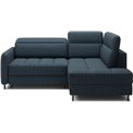 Corner sofa Elbare R, sleeping function, Manhattan 40, velvet, dark blue, H100x160x208cm