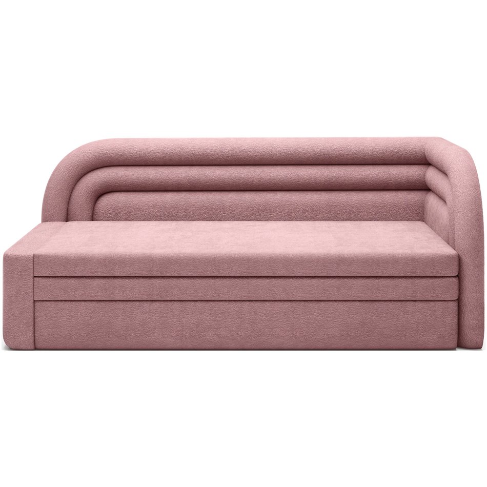 Sofa bed Elfabilo R, sleeping function, Touch 24, textured velvet, pink, H80x86x223cm