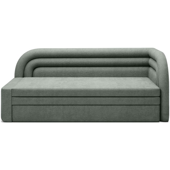 Sofa bed Elfabilo R, sleeping function, Touch 100, textured velvet, green, H80x86x223cm