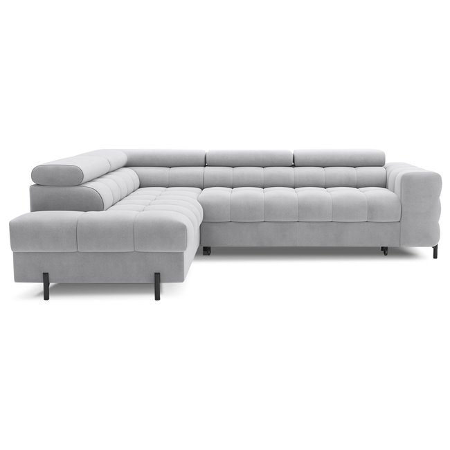 Corner sofa Elferucce L, sleeping function, Paros 05, grey, H93x200x276cm