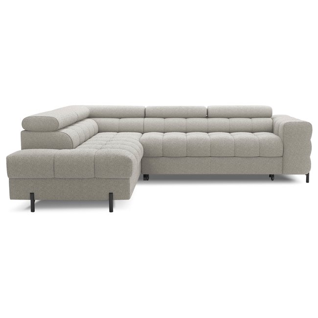 Corner sofa Elferucce L, sleeping function, Royal 20, bouclé, beige, H93x200x276cm