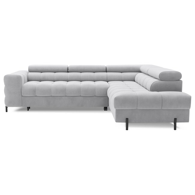 Corner sofa Elferucce R, sleeping function, Paros 05, grey, H93x200x276cm