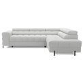 Corner sofa Elferucce R, sleeping function, Royal 03, bouclé, grey, H93x200x276cm