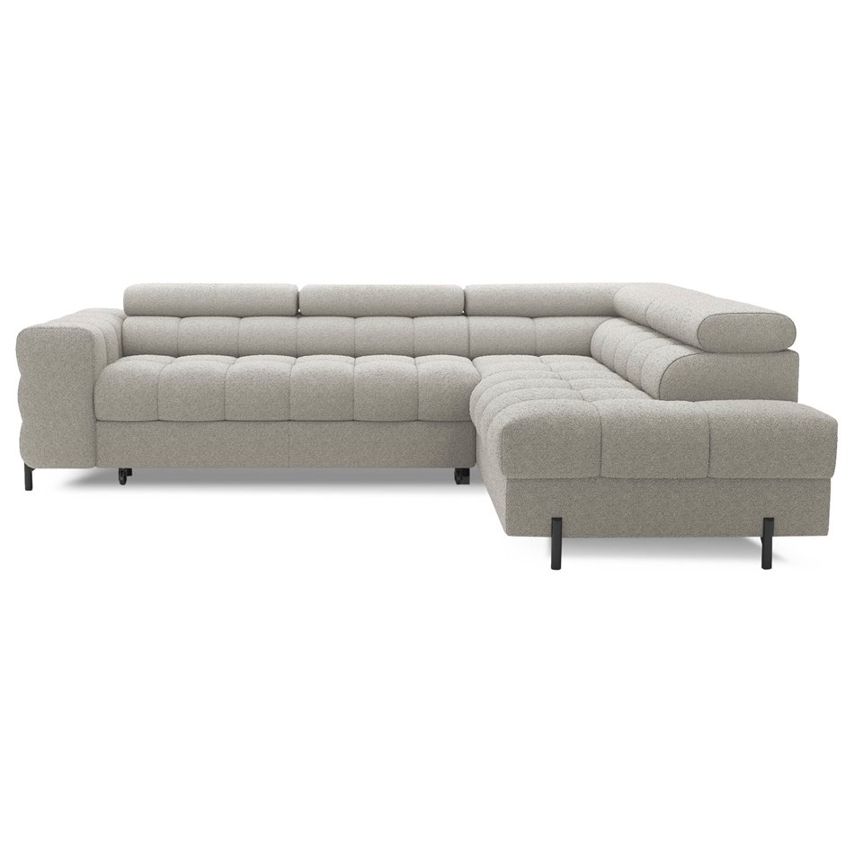 Corner sofa Elferucce R, sleeping function, Royal 20, bouclé, beige, H93x200x276cm