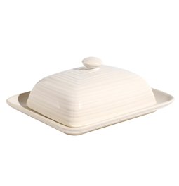 Butter dish Jonah, beige, ceramic, H7x20x17cm