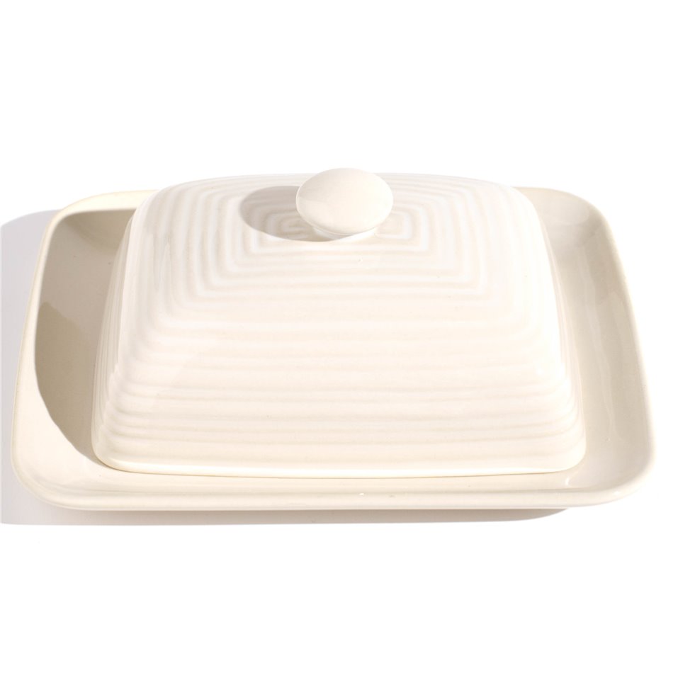 Butter dish Jonah, beige, ceramic, H7x20x17cm