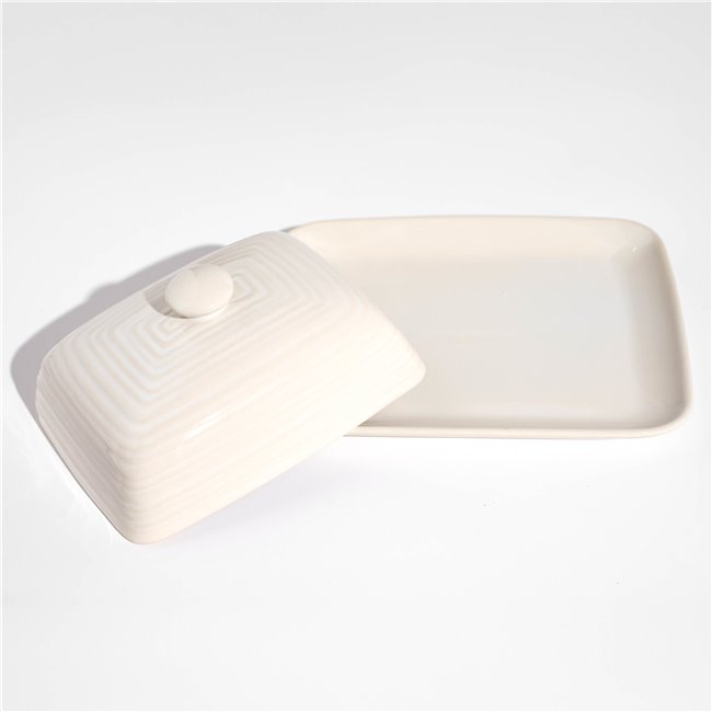 Butter dish Jonah, beige, ceramic, H7x20x17cm