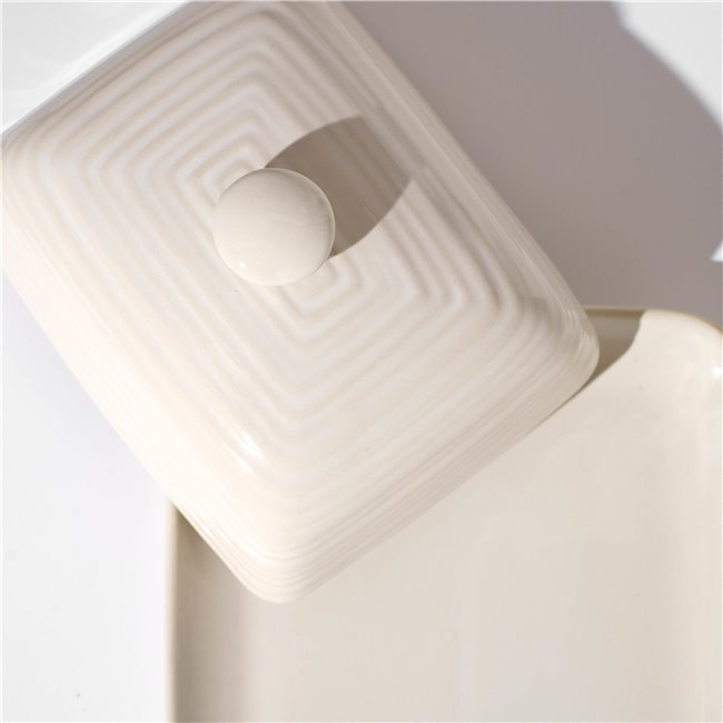Butter dish Jonah, beige, ceramic, H7x20x17cm