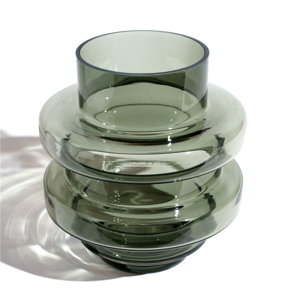 Vase Cytra, dark grey, glass, H24 cm, D22cm