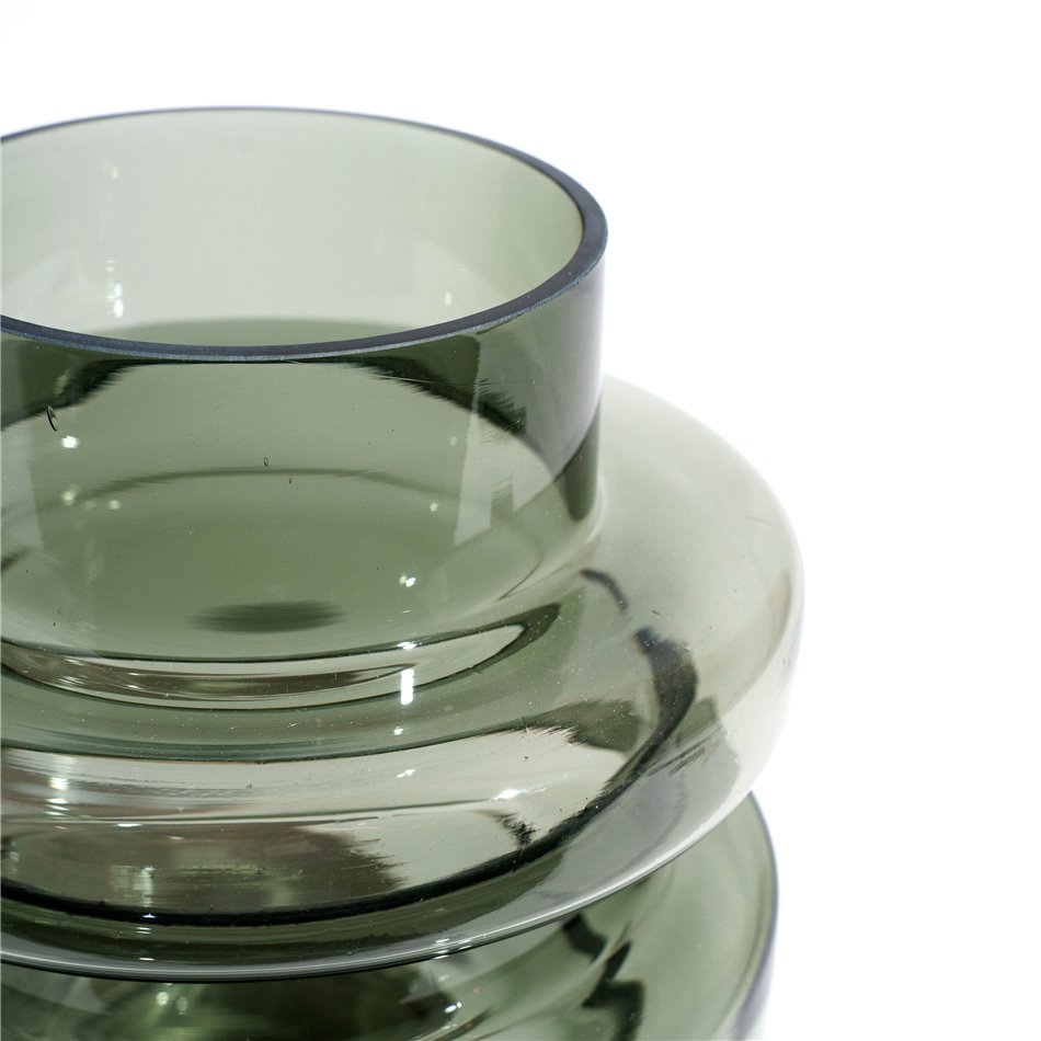 Vase Cytra, dark grey, glass, H24 cm, D22cm