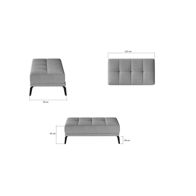 Bench Eltorrenso Grande 81, grey, H45x73x145cm
