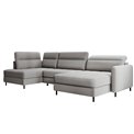 U shape sofa Elberto R, sleeping function, Manhattan 03, velvet, grey, H100x165x306cm