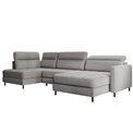 U shape sofa Elberto R, sleeping function, Toscany 03, velvet, grey, H100x165x306cm