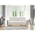 Sofa bed Elcadova Black, sleeping function, Royal 01, bouclé, white, H97x97x244cm