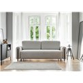 Sofa bed Elcadova Black, sleeping function, Royal 04, bouclé, grey, H97x97x244cm