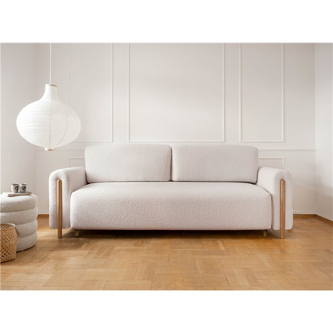 Sofa bed Elcadova Oak, sleeping function, Jaffray 18, beige, H97x97x244cm