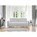 Sofa bed Elcadova Oak, sleeping function, Royal 03, bouclé, grey, H97x97x244cm