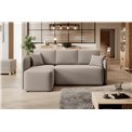 Corner sofa Elhandson L, sleeping function, Sola 18, beige, H89x150x206cm