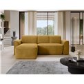 Corner sofa Elume L, sleeping function, Amore 45, Riviera 41, bouclé, yellow, H88x190x287cm