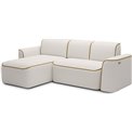 Corner sofa Elume L, sleeping function, Royal 01, Riviera 41, bouclé, white, H88x190x287cm