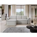 Corner sofa Elume L, sleeping function, Royal 03, Velvetmat 4, bouclé, grey, H88x190x287cm