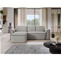 Corner sofa Elume L, sleeping function, Royal 04, Velvetmat 6, bouclé, grey, H88x190x287cm