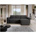 Corner sofa Elume L, sleeping function, Royal 05, Velvetmat 4, bouclé, dark grey, H88x190x287cm