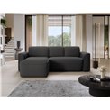 Corner sofa Elume L, sleeping function, Royal 05, Velvetmat 6, bouclé, dark grey, H88x190x287cm
