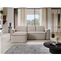 Corner sofa Elume L, sleeping function, Royal 18, Velvetmat 22, bouclé, beige, H88x190x287cm
