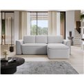Corner sofa Elume R, sleeping function, Amore 03, Paros 05, bouclé, grey, H88x190x287cm